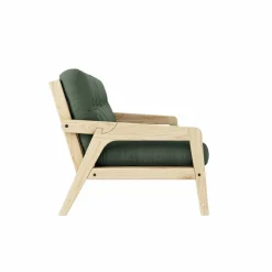Grab Bäddsoffa Med Madrass, Klarlackad / Olive Green