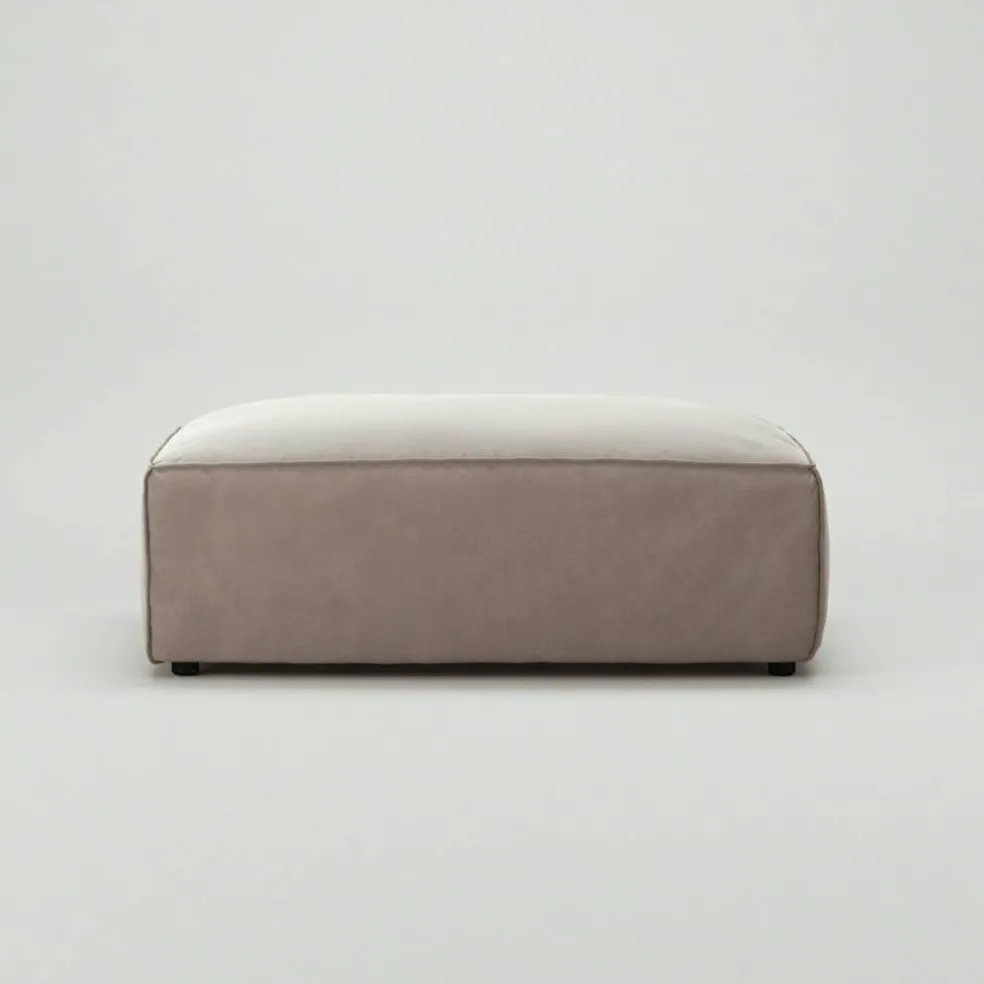Grand Fotpall Sammet, Dusk Beige