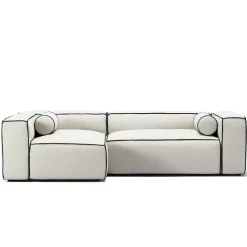 Grand Hue 3-Sitssoffa Divan Vänster, Steam White / Mine Graphite