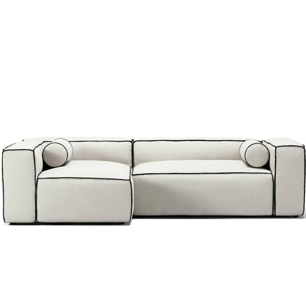 Grand Hue 3-Sitssoffa Divan Vänster, Steam White / Mine Graphite