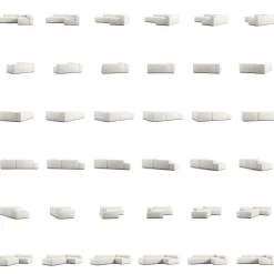Grand Loungesoffa 3-Sits öppet avslut Vänster Bouclétyg, Steam White