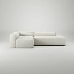 Grand Loungesoffa 3-Sits öppet avslut Höger Bouclétyg, Steam White