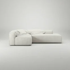 Grand Loungesoffa 3-Sits öppet avslut Höger Bouclétyg, Steam White