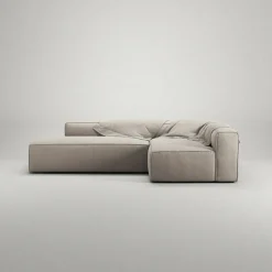 Grand Loungesoffa 3-Sits öppet avslut Vänster Minetyg, Sandshell Beige