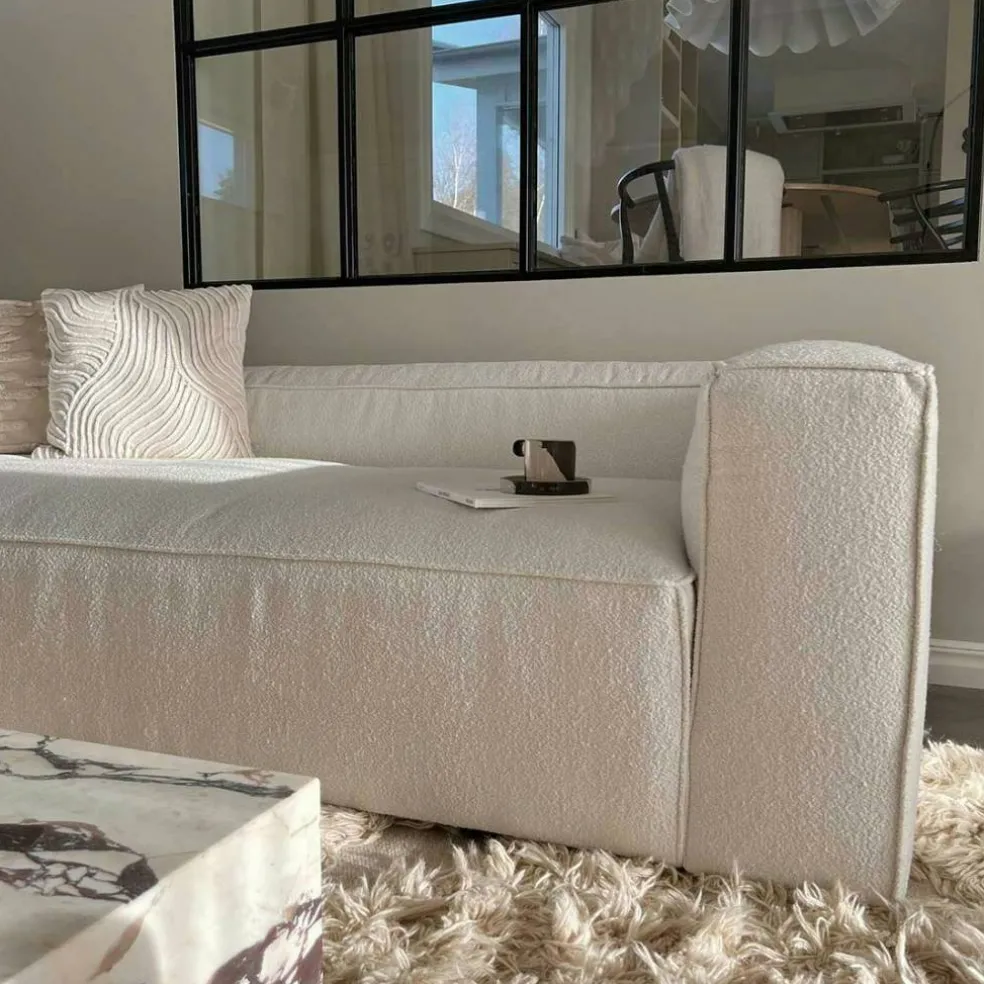 Grand 2-Sitssoffa Bouclétyg, Steam White
