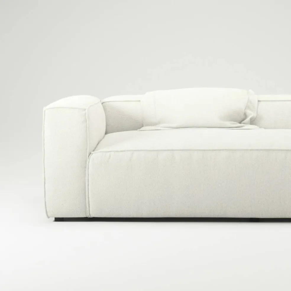 Grand 2-Sitssoffa Bouclétyg, Steam White