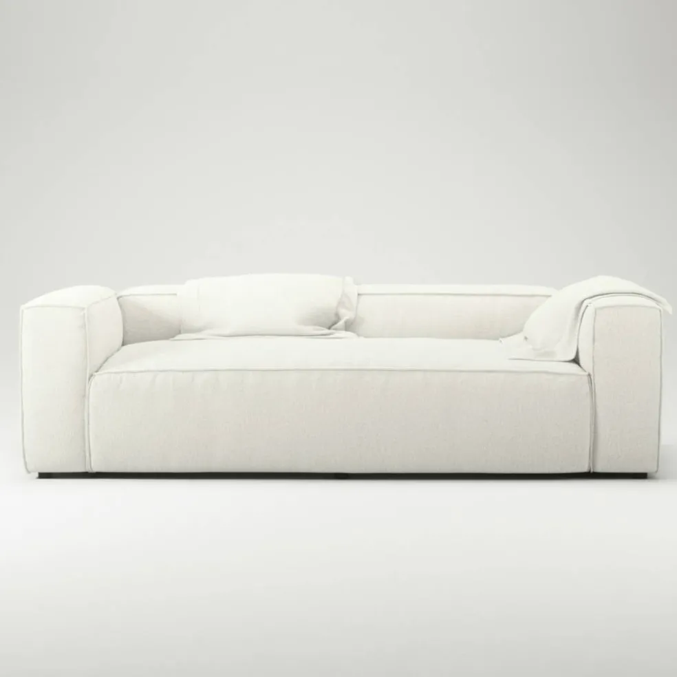 Grand 2-Sitssoffa Bouclétyg, Steam White