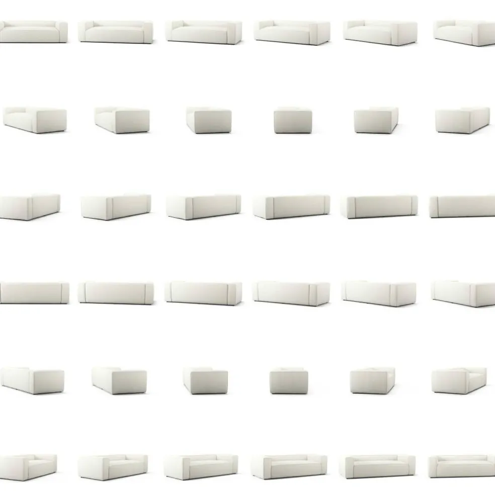 Grand 2-Sitssoffa Bouclétyg, Steam White