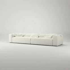 Grand 6-Sitssoffa Bouclétyg, Steam White