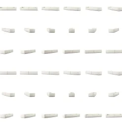 Grand 6-Sitssoffa Bouclétyg, Steam White