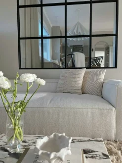 Grand 3-Sitssoffa Bouclétyg, Steam White