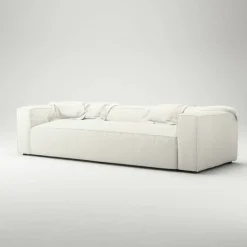 Grand 3-Sitssoffa Bouclétyg, Steam White