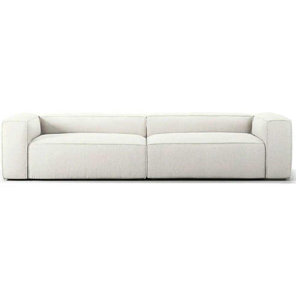Grand 4-Sitssoffa Bouclétyg, Steam White