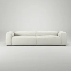 Grand 4-Sitssoffa Bouclétyg, Steam White