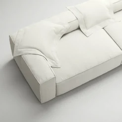 Grand 4-Sitssoffa Bouclétyg, Steam White