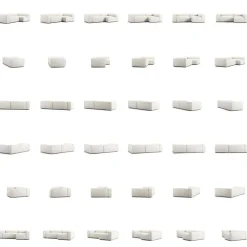 Grand 3-Sitssoffa Divan Höger Bouclétyg, Steam White