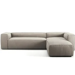 Grand 4-Sitssoffa Divan Höger öppet avslut Minetyg, Sandshell Beige