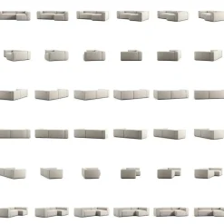 Grand 3-Sitssoffa Divan Höger Minetyg, Moon White