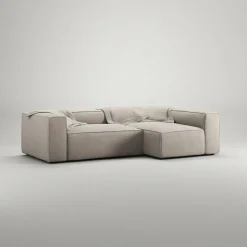 Grand 3-Sitssoffa Divan Höger Minetyg, Sandshell Beige