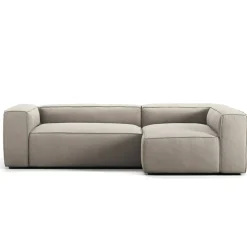 Grand 3-Sitssoffa Divan Höger Minetyg, Sandshell Beige
