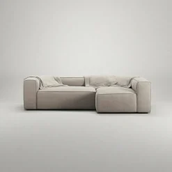 Grand 3-Sitssoffa Divan Höger Minetyg, Sandshell Beige