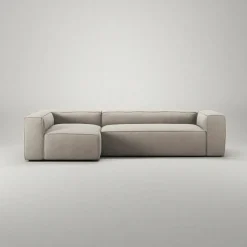 Grand 4-Sitssoffa Divan Vänster Minetyg, Sandshell Beige