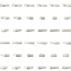 Grand 4-Sitssoffa Divan Vänster Bouclétyg, Steam White