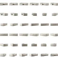 Grand 3-Sitssoffa Divan Vänster Minetyg, Moon White