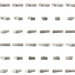 Grand 4-Sitssoffa Divan Vänster Minetyg, Moon White