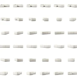 Grand 3-Sitssoffa Divan Vänster Bouclétyg, Steam White
