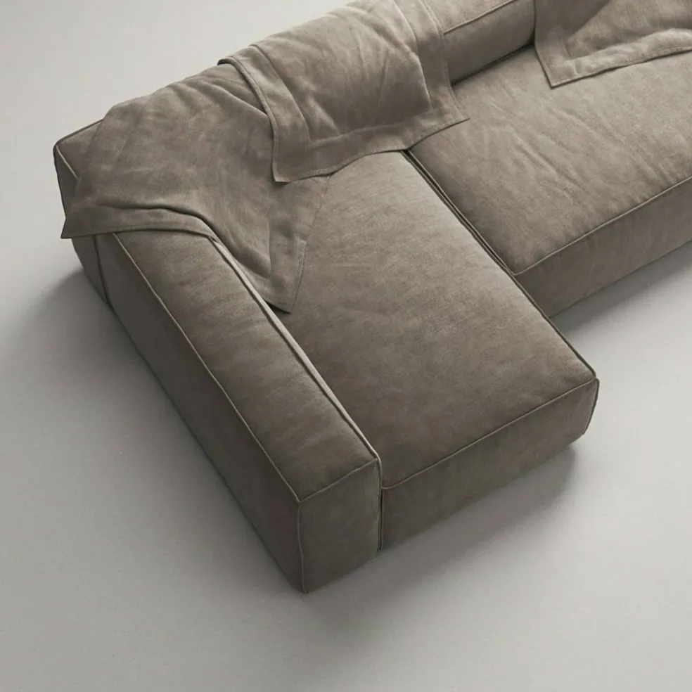 Grand 4-Sitssoffa Divan Vänster Pradotyg, Mole Brown
