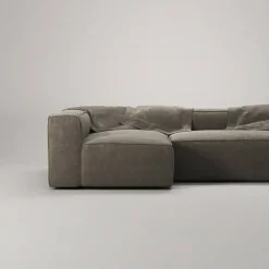 Grand 4-Sitssoffa Divan Vänster Pradotyg, Mole Brown