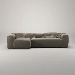 Grand 4-Sitssoffa Divan Vänster Pradotyg, Mole Brown