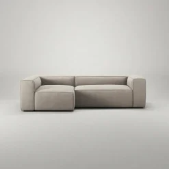 Grand 3-Sitssoffa Divan Vänster Minetyg, Sandshell Beige