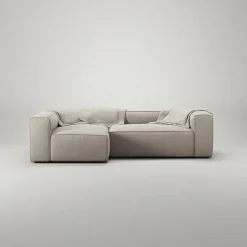 Grand 3-Sitssoffa Divan Vänster Minetyg, Sandshell Beige