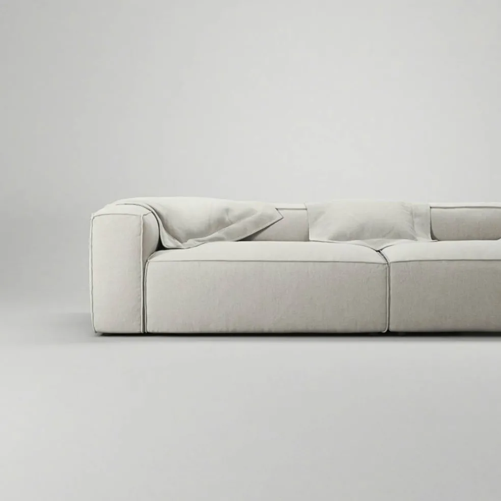 Grand 4-Sitssoffa Minetyg, Moon White