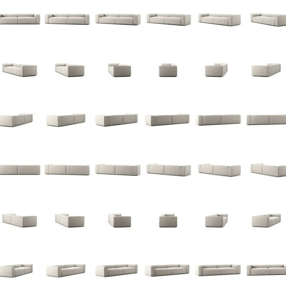 Grand 4-Sitssoffa Minetyg, Moon White