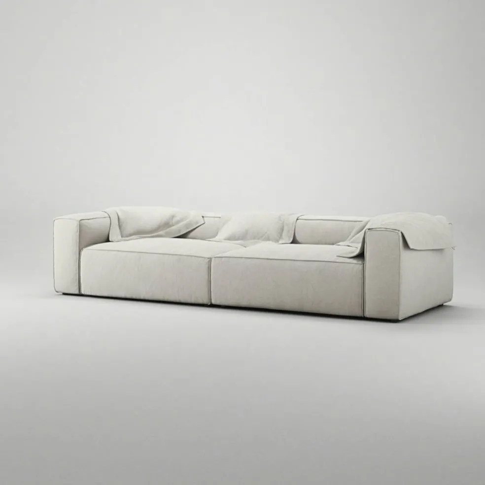 Grand 4-Sitssoffa Minetyg, Moon White