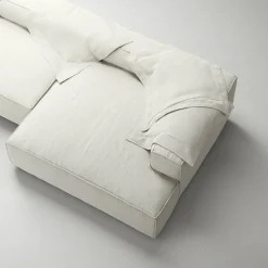 Grand 5-Sitssoffa öppet avslut Vänster Bouclétyg, Steam White