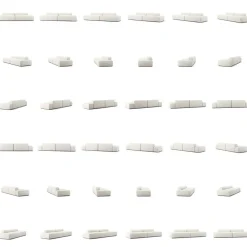Grand 4-Sitssoffa öppna avslut Bouclétyg, Steam White