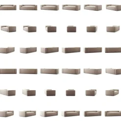 Grand 2-Sitssoffa Sammet, Dusk Beige