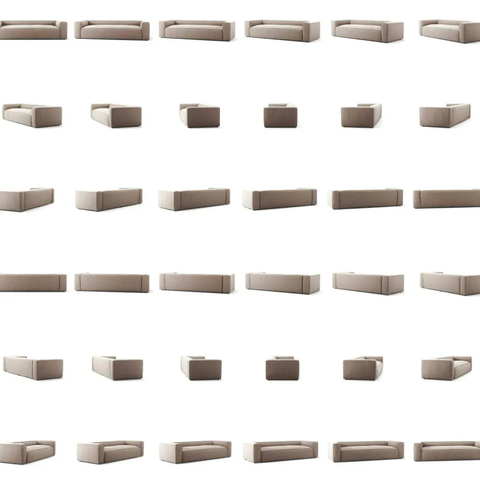 Grand 3-Sitssoffa Sammet, Dusk Beige