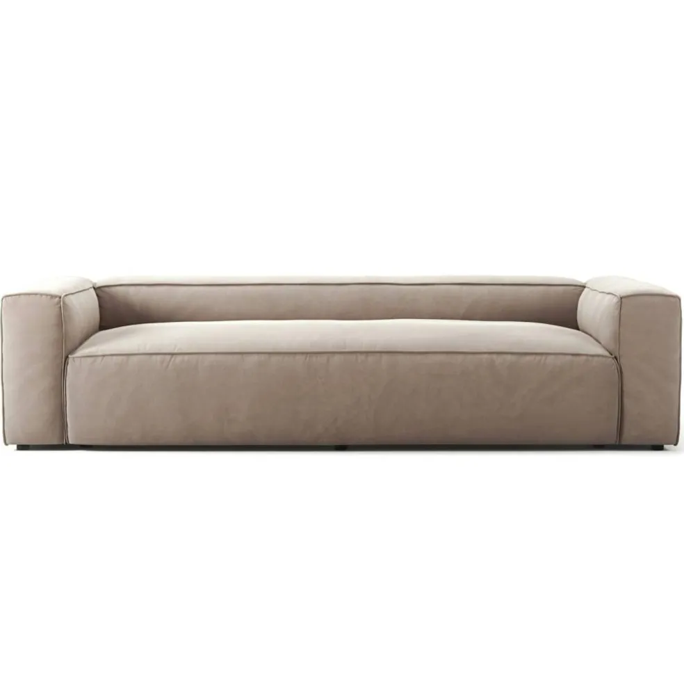 Grand 3-Sitssoffa Sammet, Dusk Beige