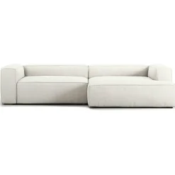 Grand 3-Sitssoffa schäslong Höger Bouclétyg, Steam White