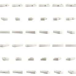 Grand 4-Sitssoffa schäslong Höger Bouclétyg, Steam White