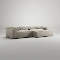 Grand 3-Sitssoffa schäslong Höger Minetyg, Sandshell Beige