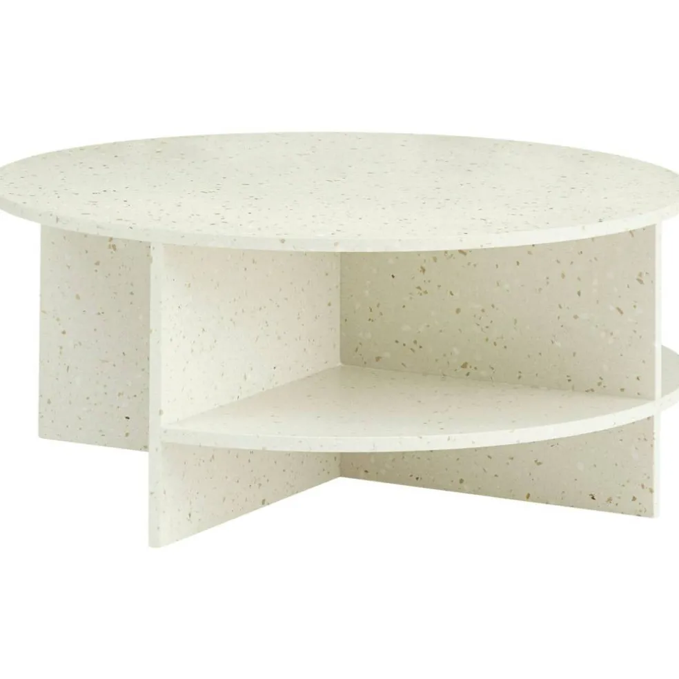 Halves Soffbord 85 cm, Off-white Terrazzo