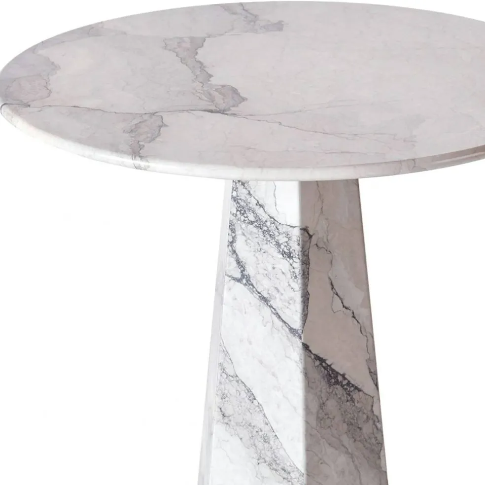 Hexagon Matbord Ø90 cm, Albanian Grey Marmor