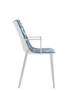 H.H.H. Stol Klädd Tyg, Vit / Ink