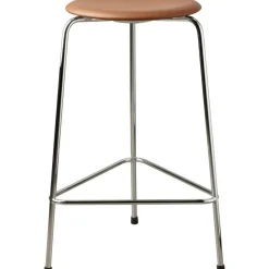High Dot Barstol, Valnöt Läder / Krom